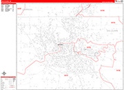 Eau Claire  Wall Map Red Line Style